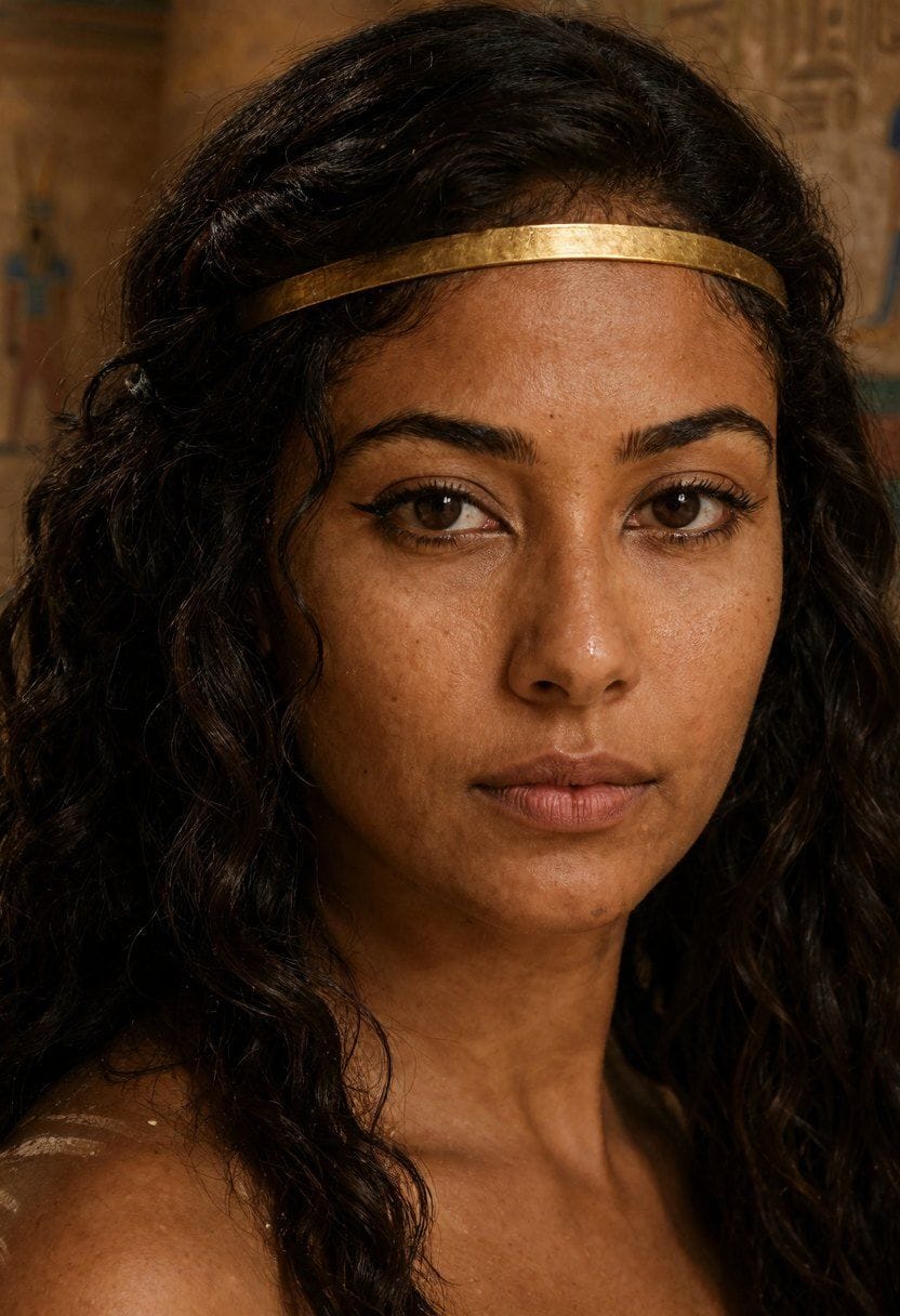 A woman of ancient Egypt, a band of gold at her brow